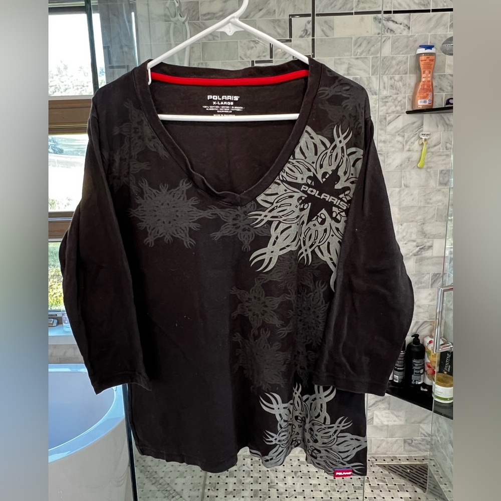 Polaris Black and Gray Women's Long Sleeve Top